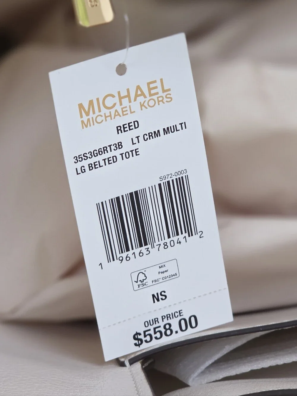 Michael Kors Reed Logo Large Belted Tote Bag